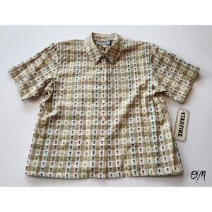 VTG Starfire Womens Tulip Buffalo Check Cottagecore Button Shirt - Size 14 - NWT